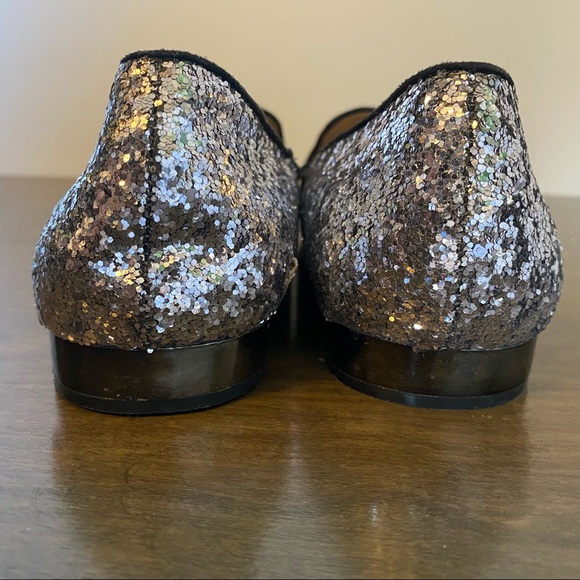 Zara Silver Glitter Loafers Size 39/8 - Picture 6 of 10